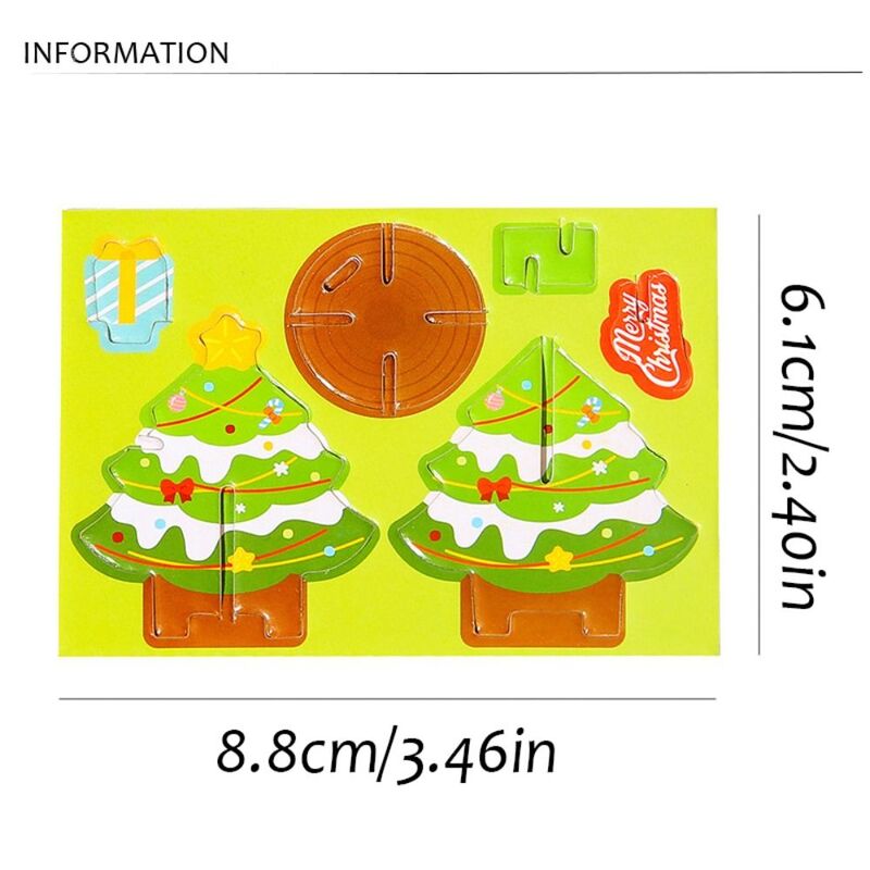 Pupazzo di neve natale Puzzle 3D albero di natale babbo natale Cartoon Kriss Kringle Jigsaw Advent Wreath stile casuale