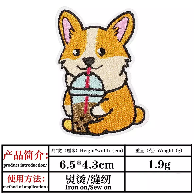 2024 Hot ricamo Patch fai da te Cartoon Dog Stickers distintivi termoadesivi emblema ferro sulle toppe borsa di stoffa accessori in tessuto