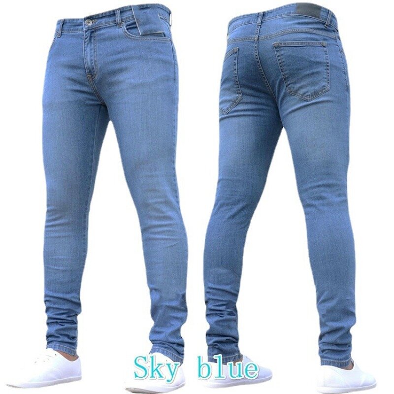 2024 primavera estate nuovi vestiti da uomo tinta unita Slim Fit Stretch Jeans Casual quotidiano