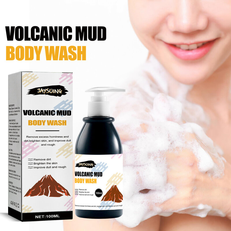 Volcanic Mud Shower Gel Gentle Cleansing Skin Brighten Moisturizing Relieve Dryness Anti Itching Exfoliating Whitening Body Wash