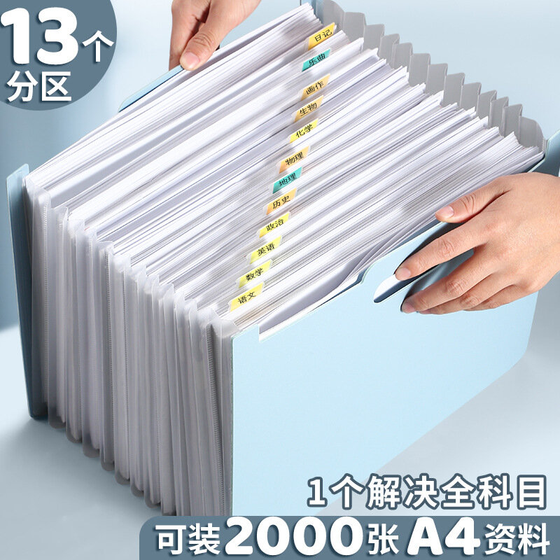 Penyimpanan Kertas Pemeriksaan Paket Organ Vertikal dan Menyortir Folder File Multilapis Siswa dengan Tas Ekspansi Klasifikasi