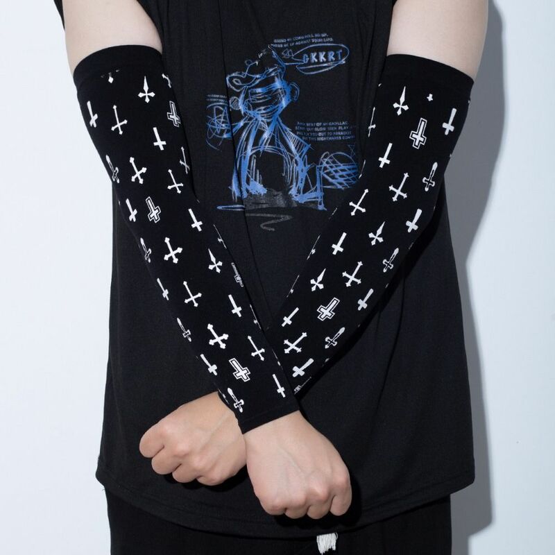 Ice Silk Ice Silk maniche lunghe estate calda copertura del braccio Anti-scottatura mano fredda manica del braccio senza dita senza dita uomo donna
