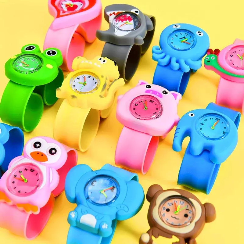Relógios das crianças dos desenhos animados 3d crianças tapa relógios de pulso relógio do bebê criança relógio de quartzo para meninas meninos presentes de natal