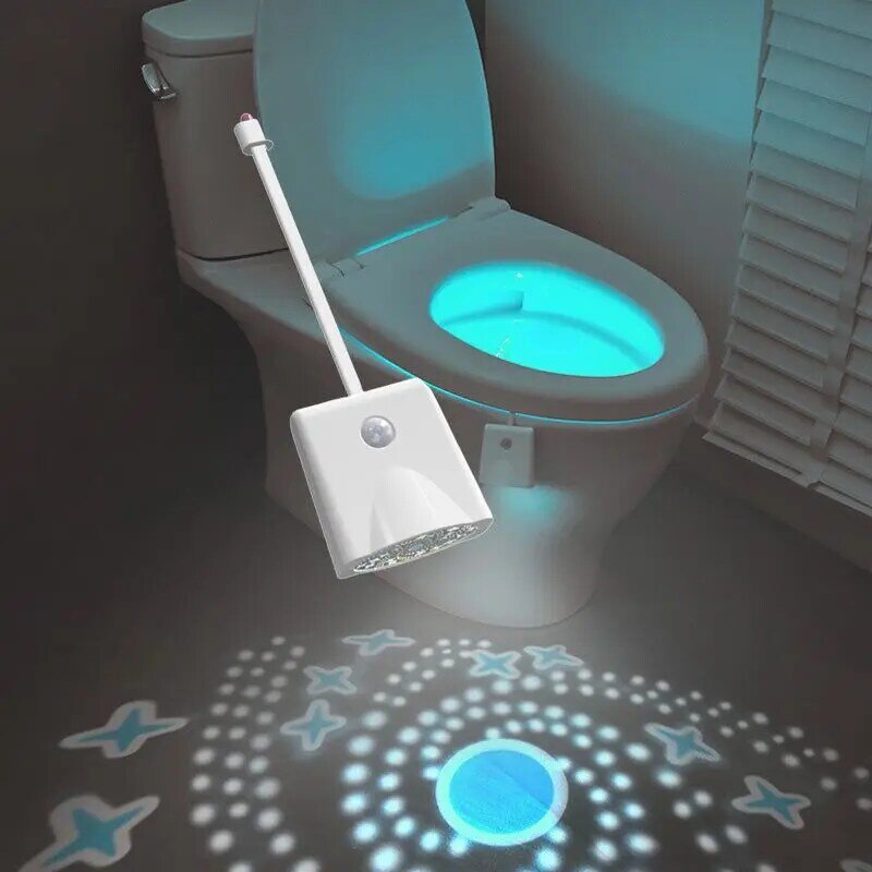 Toilette Nachtlichter Bewegung aktiviert Toiletten schüssel Licht 7 Farbwechsel Badezimmer Dekoration LED Nachtlicht Nacht lampe Smart Light