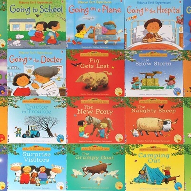 어린이용 어린이 그림 책, 유명한 이야기, 영어 어린이 책, Educativo Infantil, 15x15cm, 세트 당 20 권