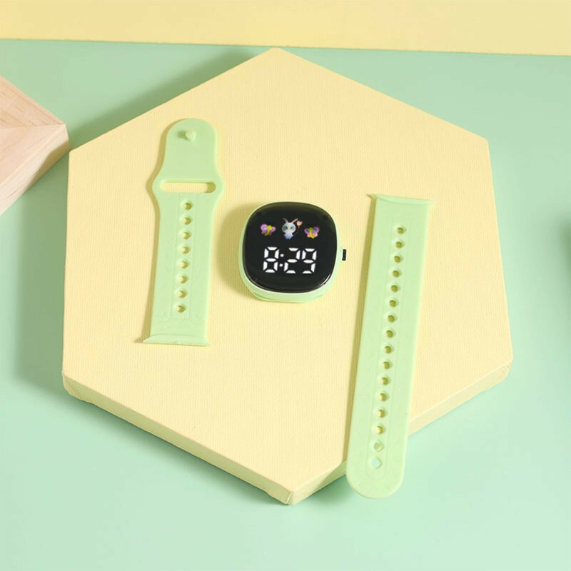 Children'S Watch Suitable For Students Outdoor Sports Electronic Watches Screen Display Time Month Casual Silica Gel Watch