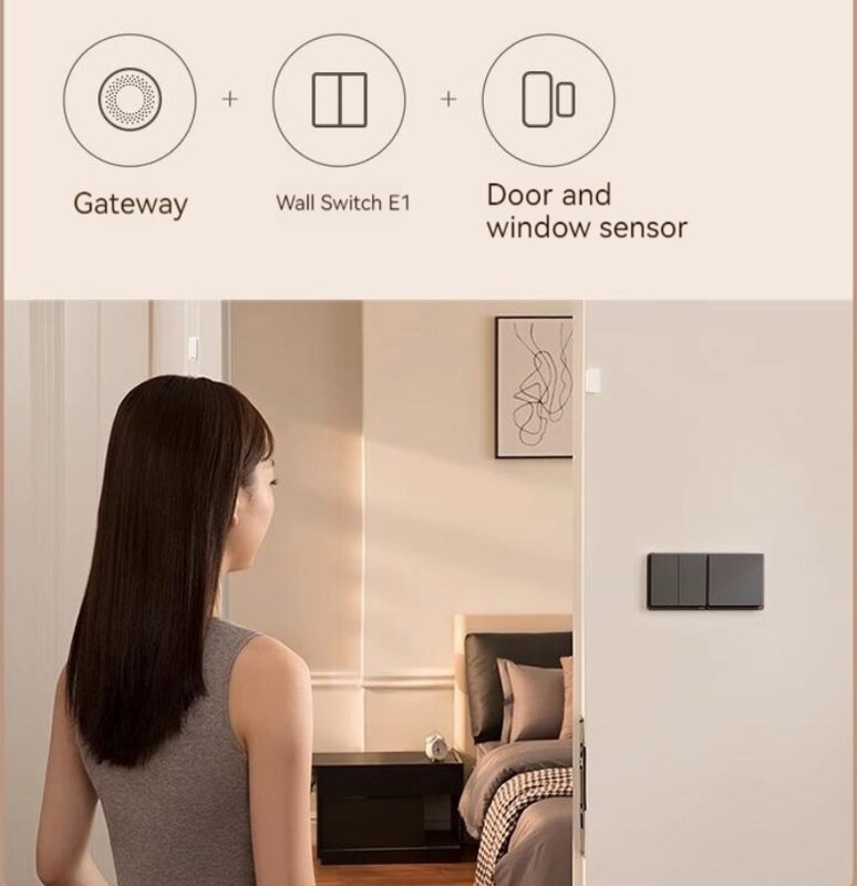 Aqara-E1 Interruptor de parede sem neutro, casa inteligente, zigbee 3.0, chave sem fio, interruptor de luz para xiaomi mi casa app