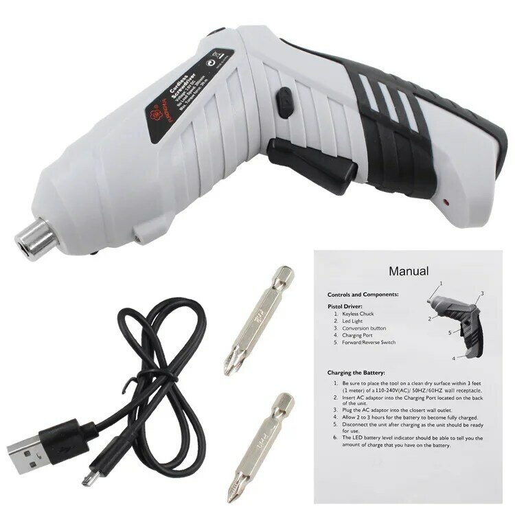 LUSQI-Juego de destornilladores eléctricos inteligentes, herramientas de destornillador inalámbrico multifuncional, recargable, 3,6 V