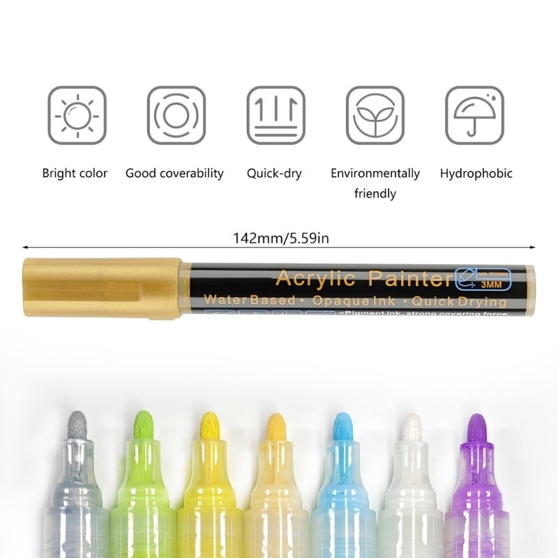 12/36 Farben Acrylfarben-Marker, 0,7/3 mm, Graffiti-Stift, Acrylfarbenstift, Zeichenstift, Acrylstift, Büro, Schulbedarf