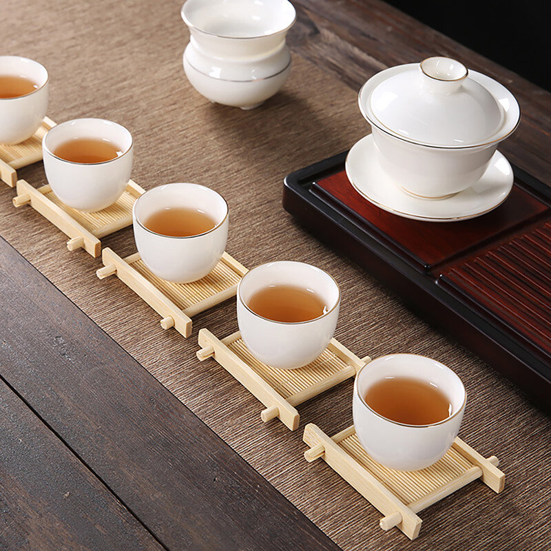 Bambus Tasse Matte Tee tisch Tischs ets Untersetzer Restaurant Home Küche Wohnzimmer natürliche Retro Dekor Zubehör