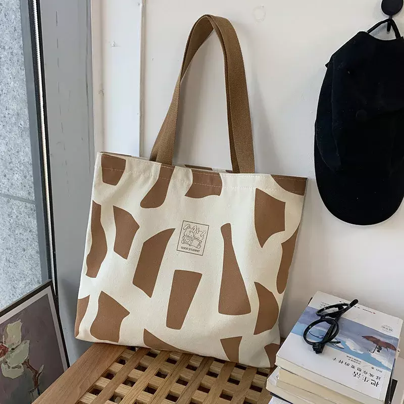 SHB01 Canvas Shoulder Shopper Bags Cotton Cloth Eco Reusable Shopping Bag for Woman 2023 Student Handbag Large Tote