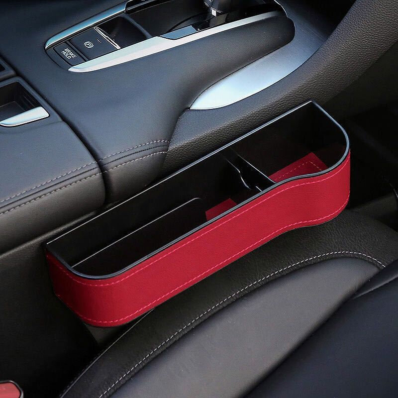 Leather Car Cup Holder Seat Organizer Holder Multifunctional Auto Gadget Seat Storage Box ABS Seat Seam Pockets Trunk Organizer