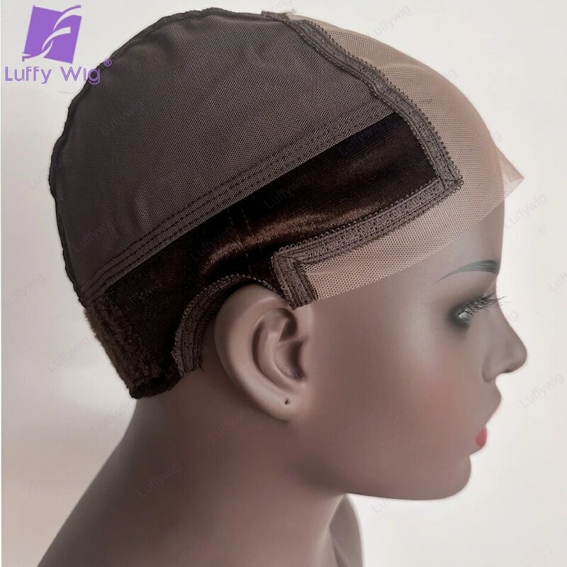 Нескользящая шапочка для парика, швейцарская шапочка для парика с регулируемой липучкой и U-образной частью для ношения под париками