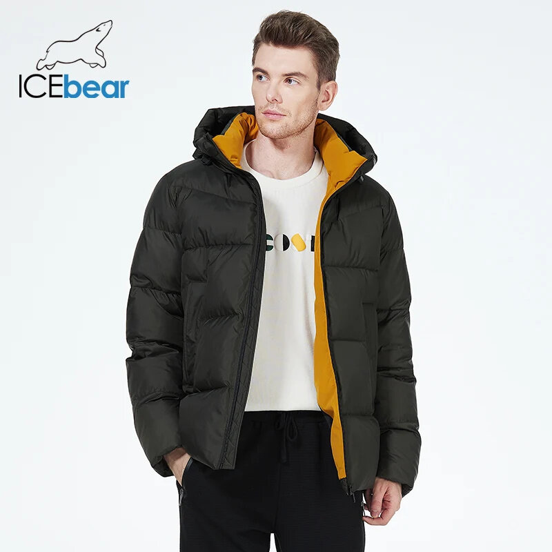 Icebear-カジュアルな冬のコート,男性用,厚くて暖かい綿,Mwd3479i,2023