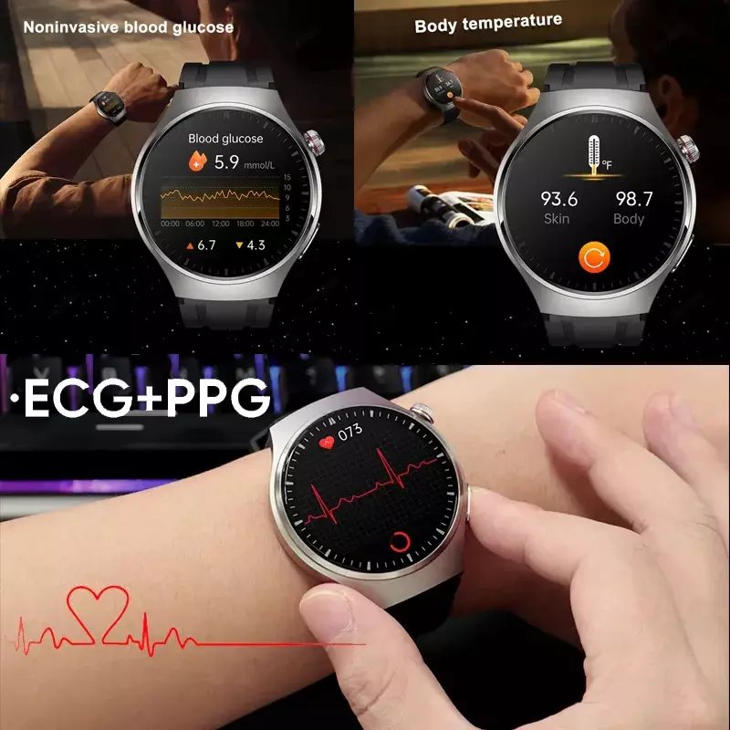 ساعة ذكية رجالية مقاومة للماء ، معدل ضربات القلب ، ECG ، PPG ، جديد ، AMOLED ، x io HD الشاشة ، أندرويد IOS ،