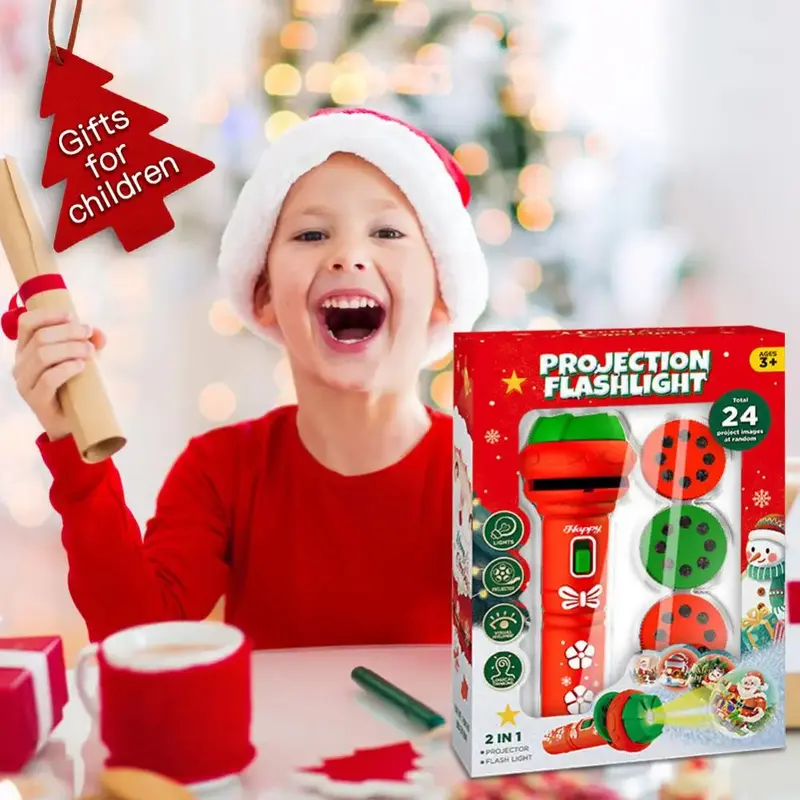 Веселый мультяшный проектор Санта-Клауса, фонарик, игрушки для детей, раннее обучение, фонарик для сна, Детский пазл, рождественские подарки
