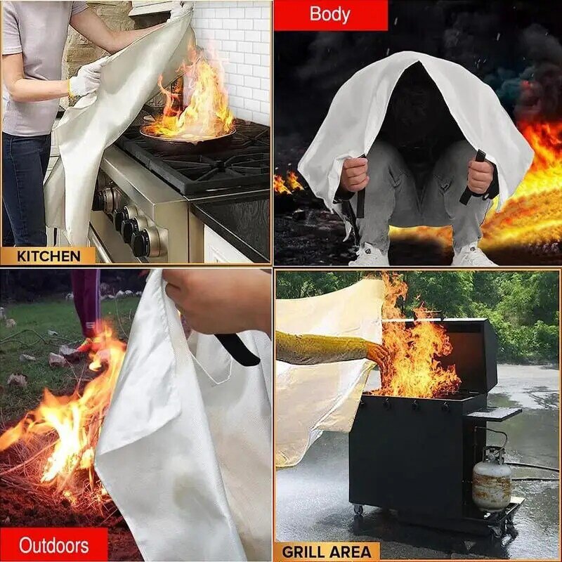 Fire Blanket For Home And Kitchen Fire Extinguisher Blanket For Kitchen 1x1m Fire Suppression Blanket Fire Safety Equipment