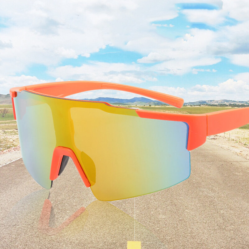 Oversized Sport Zonnebril Mannen 2021 Luxe Merk Winddicht Rechthoek Zonnebril Voor Vrouwen Rijden Bril Gafas De Sol Hombre