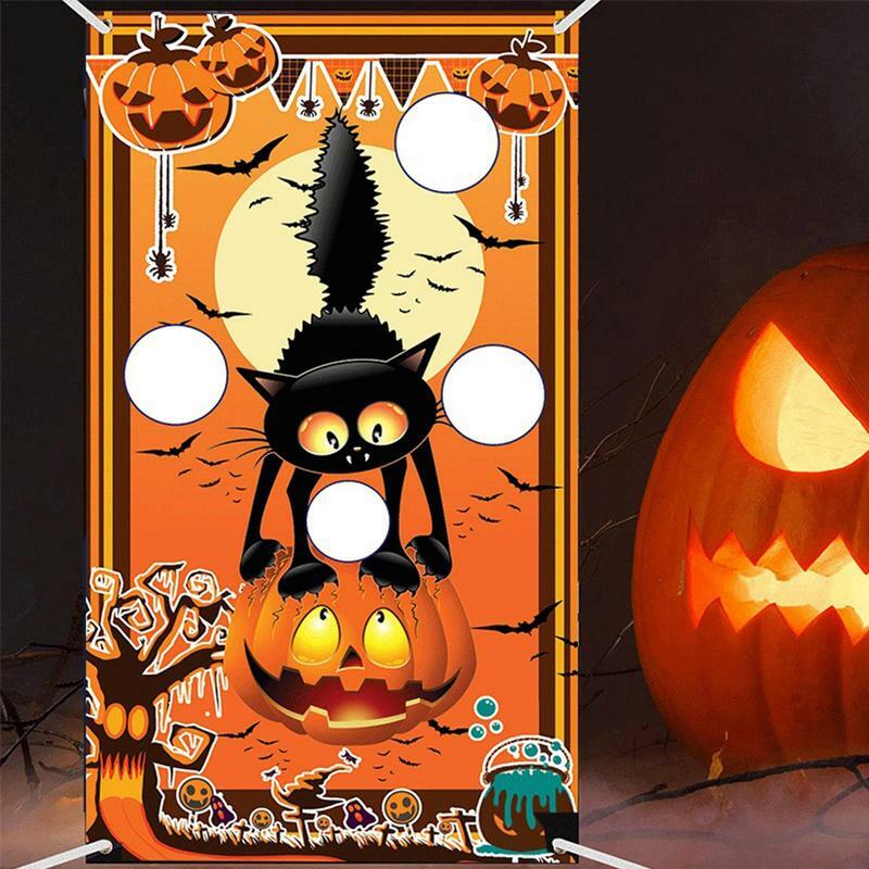 Tas kacang permainan lempar dapat dicuci lucu mainan anak tas kacang permainan aktivitas Halloween mainan pendidikan portabel permainan pesta untuk