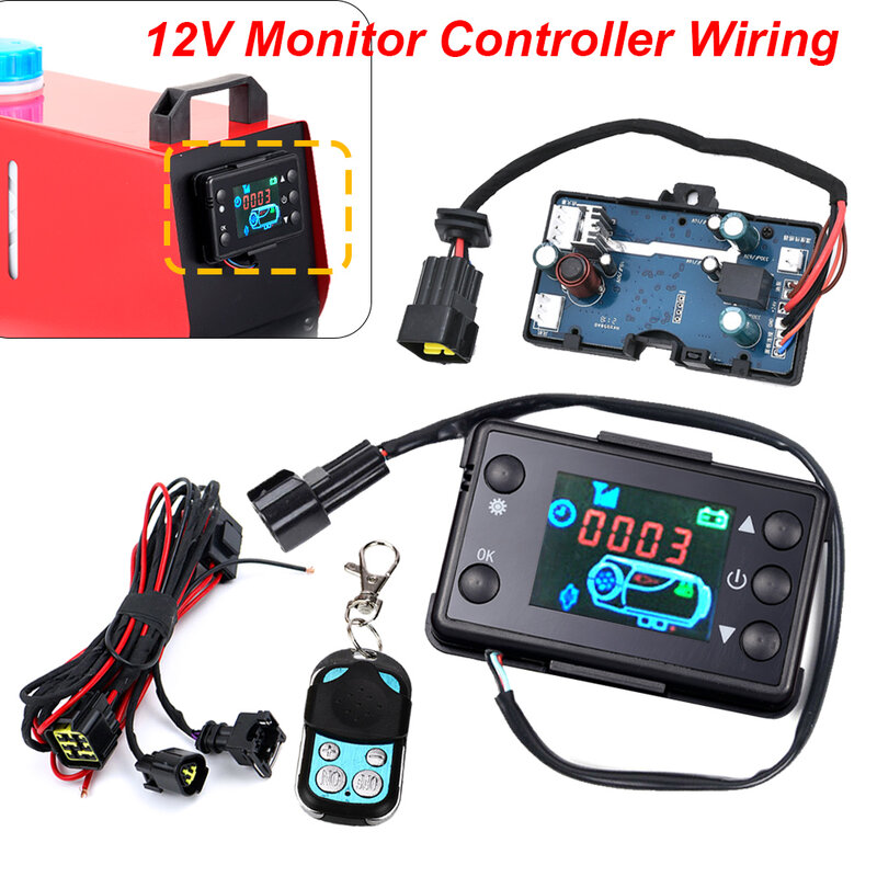 For 12V 5KW Control Board Motherboard LCD Monitor Switch+Remote Control  Car Air Diesel Parking Heater Car Heater Accessories