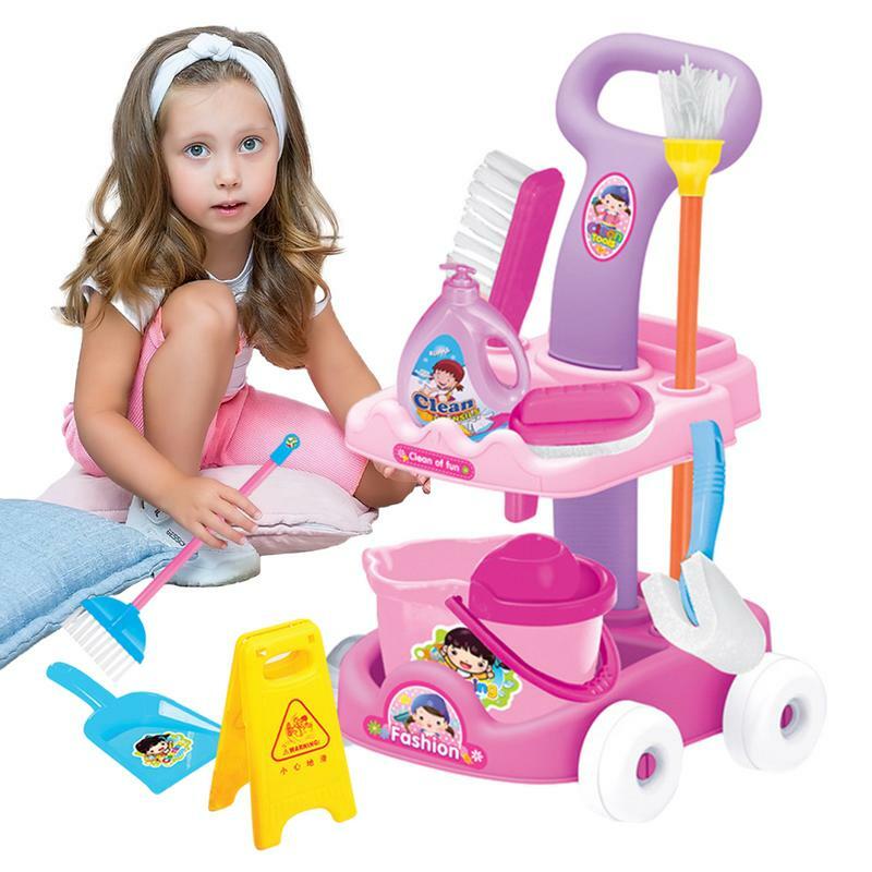Udawać zestaw do gry dla dzieci w wieku 3 zabawka dla malucha zestaw czyszczący udawać, że sprzątanie domu zestaw do gry dzieci miotły i mopa
