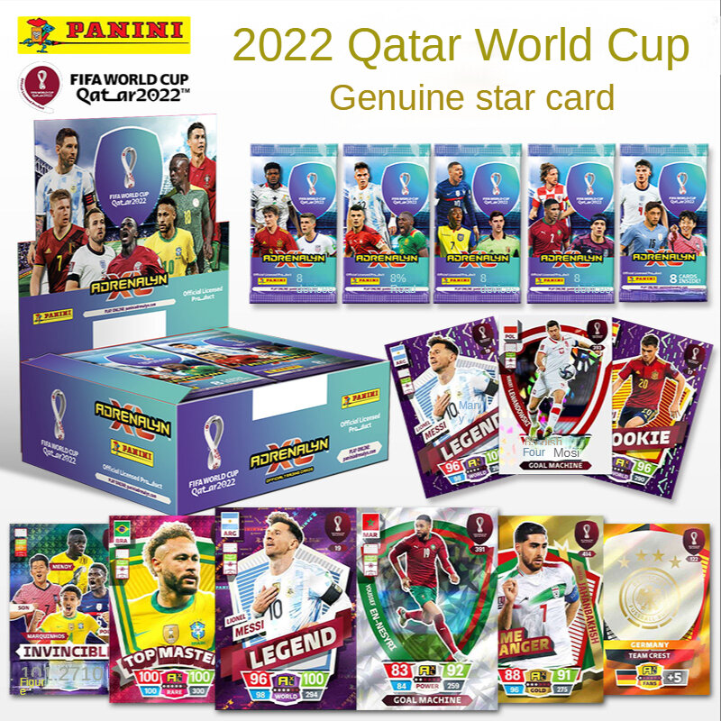 2022 Panini Ngôi Sao Bóng Đá Hộp Thẻ Qatar Thế Giới Bóng Đá Bộ Sao Messi Ronaldo Cầu Thủ Bóng Đá Người Hạn Chế Quạt Thẻ Hộp