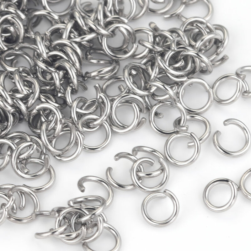 200szt Otwarte pierścienie skokowe ze stali nierdzewnej do tworzenia biżuterii DIY O-ring Złącza do materiałów jubilerskich Części hurtowe