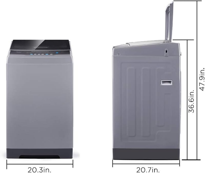 Lavatrice portatile COMFEE' 1.6 Cu.ft, capacità 11 libbre rondella compatta completamente automatica con ruote, 6 programmi di lavaggio