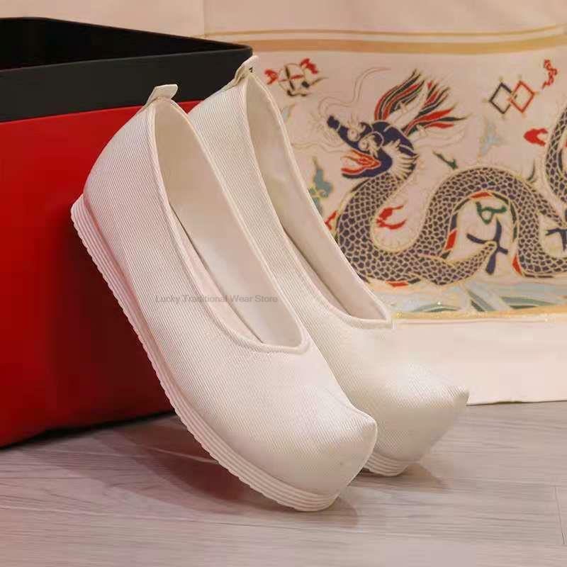 Roupas tradicionais chinesas unissex, sapatos de hanfu combinando, sapatos de arco, estilo antigo, primavera e verão, homens e mulheres