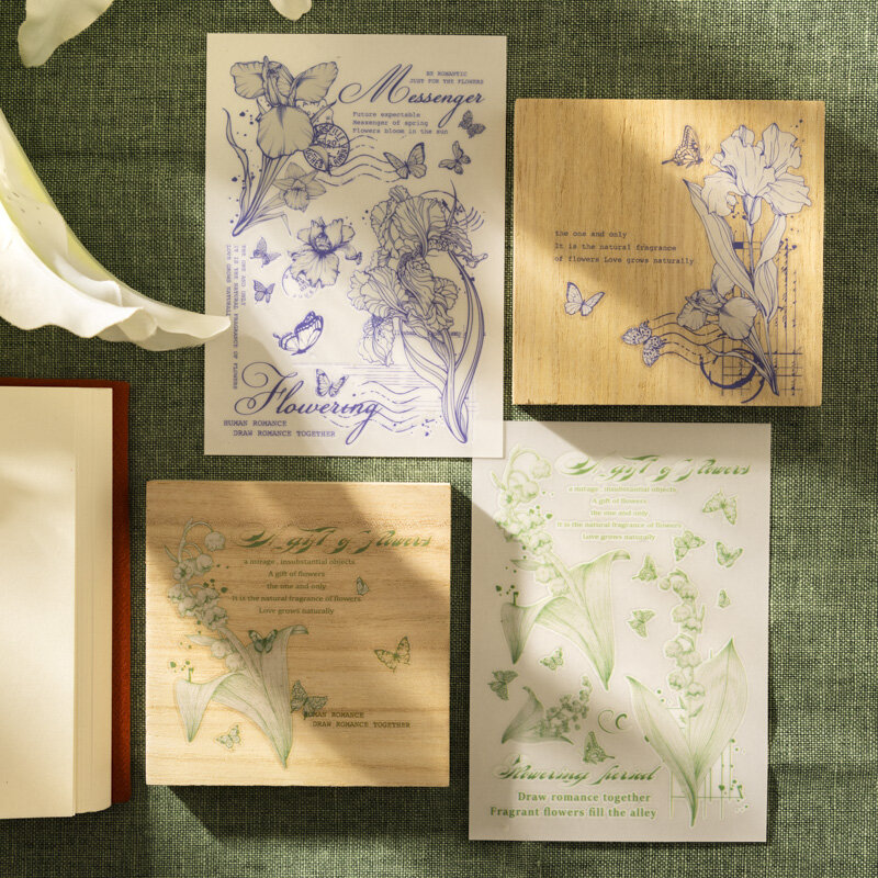 ملصقات سلسلة حديقة مشمسة من كلوريد البولي فينيل ، ديكور جميل لطيف ، ريترو ، 6 لكل قطعة