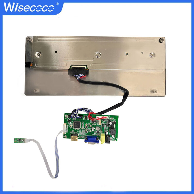 Wisecoco شاشة 12.3 بوصة 1920x720 IPS شاشة HSD123KPW1 LCD لوحة العدادات العنقودية VGA لوحة قيادة السيارة شاشة الملاحة