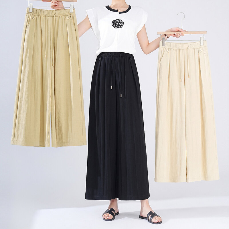 Celana wanita baru, celana rok potong Korea dongdaemun pakaian kualitas tinggi wanita longgar busana musim semi dan musim panas