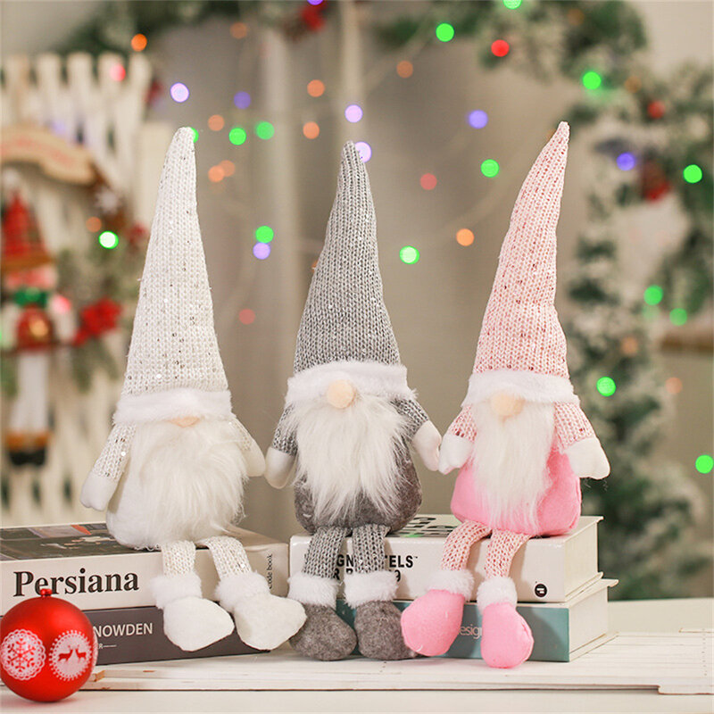 Gnome świąteczna zawieszka dla lalek bez twarzy święty mikołaj świąteczne dekoracje do domu Nordic świąteczna ozdoba na nowy rok Xmas Navidad zestaw rzeczy dla boże narodzenie elfy figurki lalki świąteczne rzemiosło de
