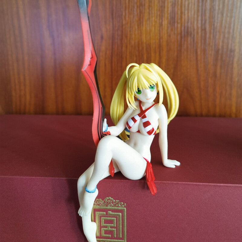 Novo 10cm anime figura q posket rem emily avental empregada doméstica vestido feliz figura de trabalho boneca pvc coleção modelo brinquedo desktop