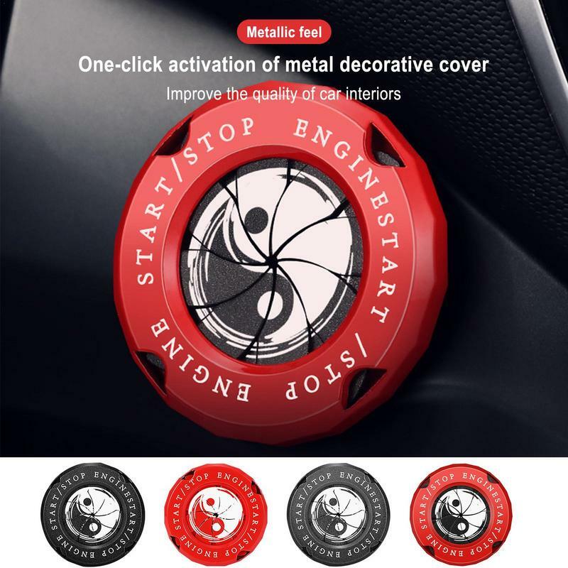 Coperchio del pulsante di avvio coperchio in lega decorativo antigraffio durevole coperchio del pulsante di arresto con una chiave portatile per veicolo Auto