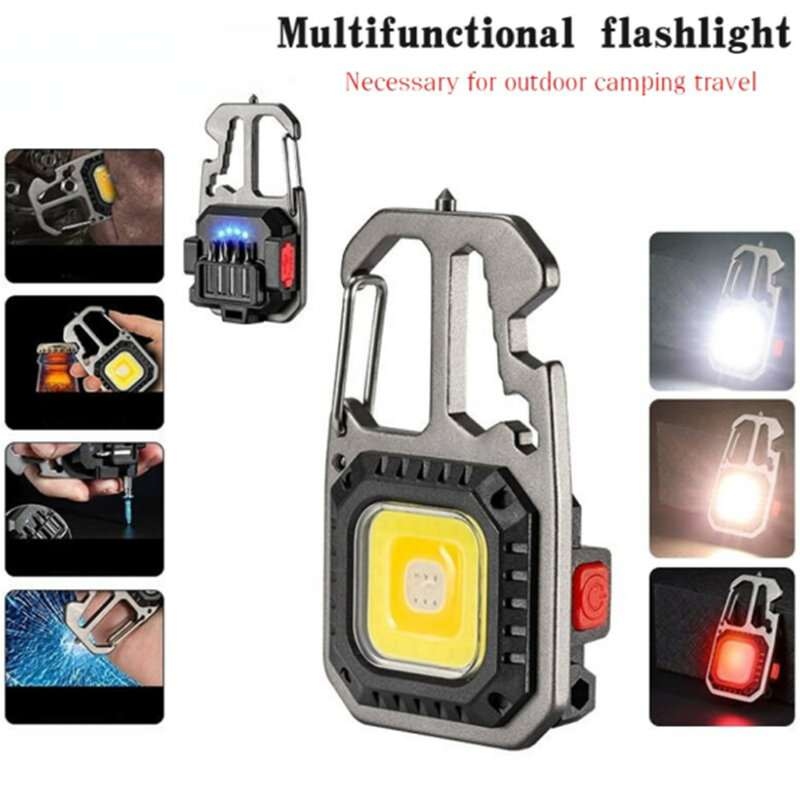 New Multifunction Flashlight Keychain with Baseball Bat Keychain Light Work Light Outdoor Camping Light