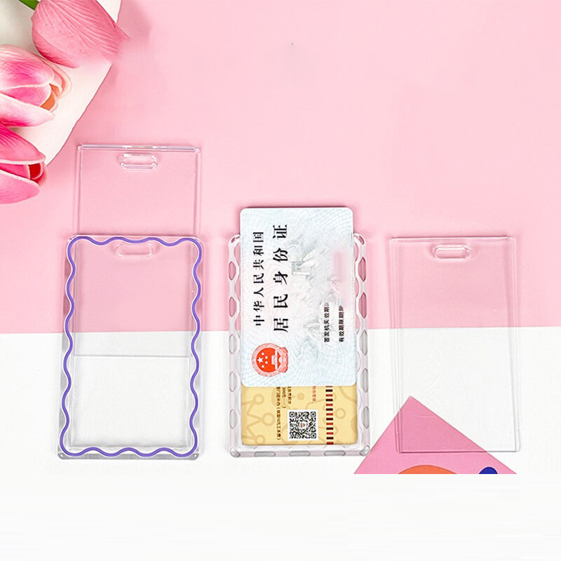 Porte-cartes photo K-pop en acrylique transparent, porte-cartes d'idole, manches photo, étui pour cartes d'étudiant, protecteur photo, bus, 3 pouces