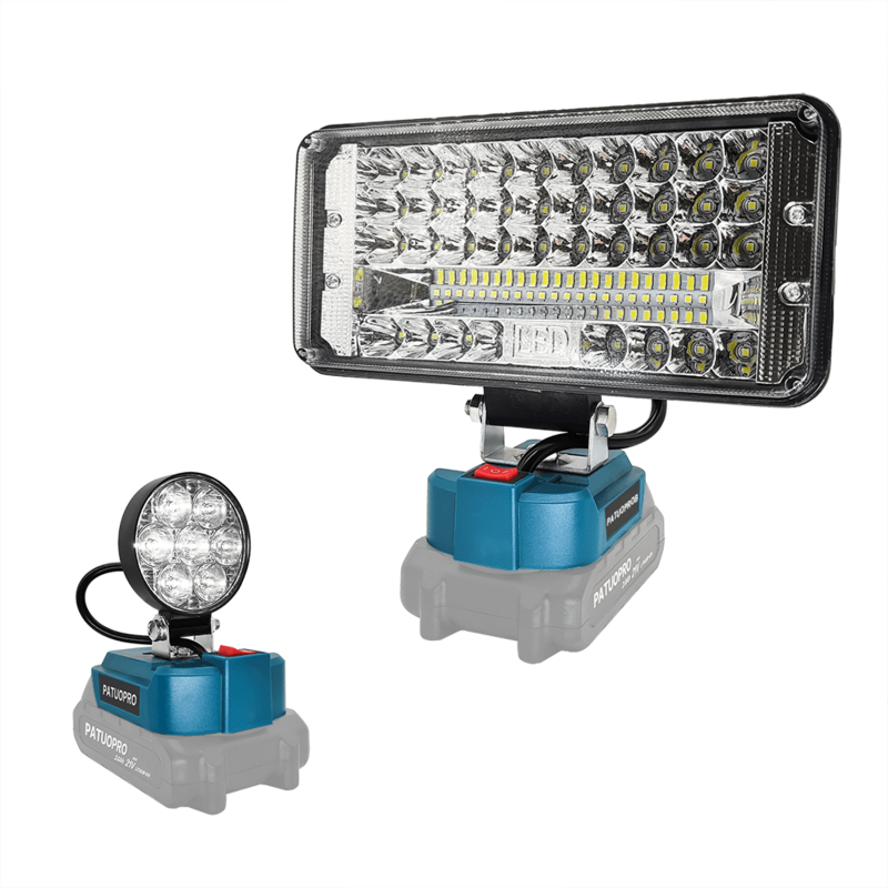 Lampu sorot LED tanpa kabel lampu kerja situs kerja alat sorot untuk Makita 18v lampu baterai lampu sorot senter (tanpa baterai)