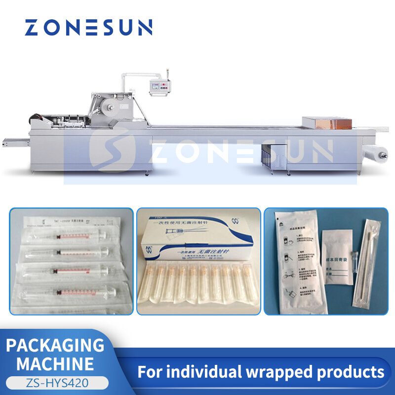 ZONESUN أفقي تدفق آلة التعبئة والتغليف منتجات صحية مسحات القطن المحاقن كاشف اختبار أطقم حزم الفردية ZS-HYS420