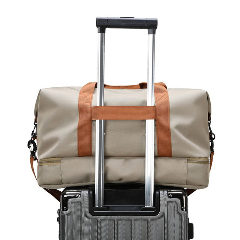 옥스포드 천 여행 가방, 찢어짐 방지 및 긁힘 방지, 편안한 손잡이, 대용량 카키색