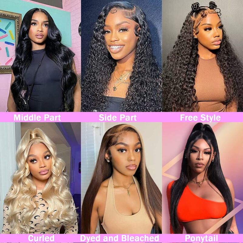 30 inch 13x6 Straight Lace Frontal Wig Human Hair 13x4 HD Lace Front Wig Pre Plucked Brazilian 100% Human Hair Wig Glueless Wig
