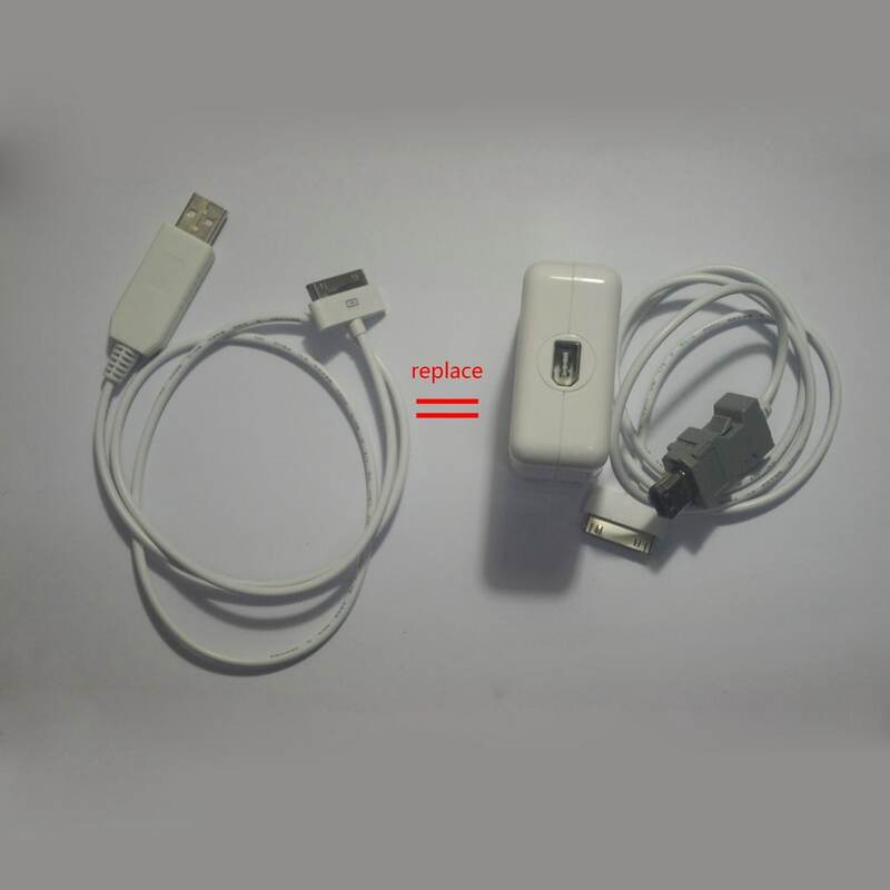 Ipod 3/4フォトウォールチャージャー12V 0.67a 1394 USBアダプター充電ケーブル交換6ピンケーブルキット