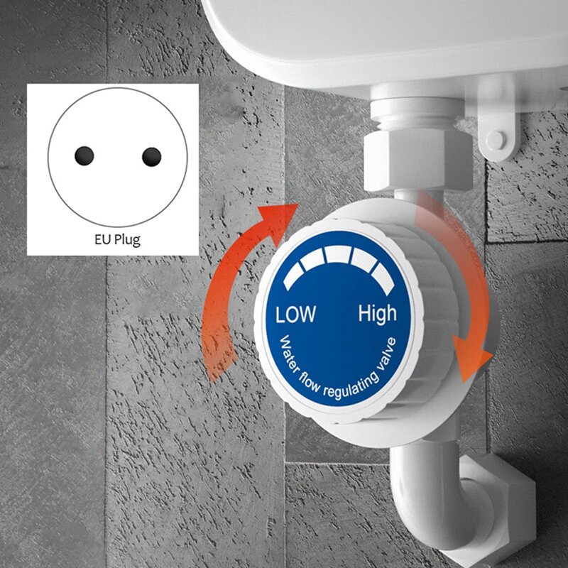 Aquecedor de água quente instantâneo para banheiro, torneira do chuveiro, display digital, plugue da UE, 220V, 3500W