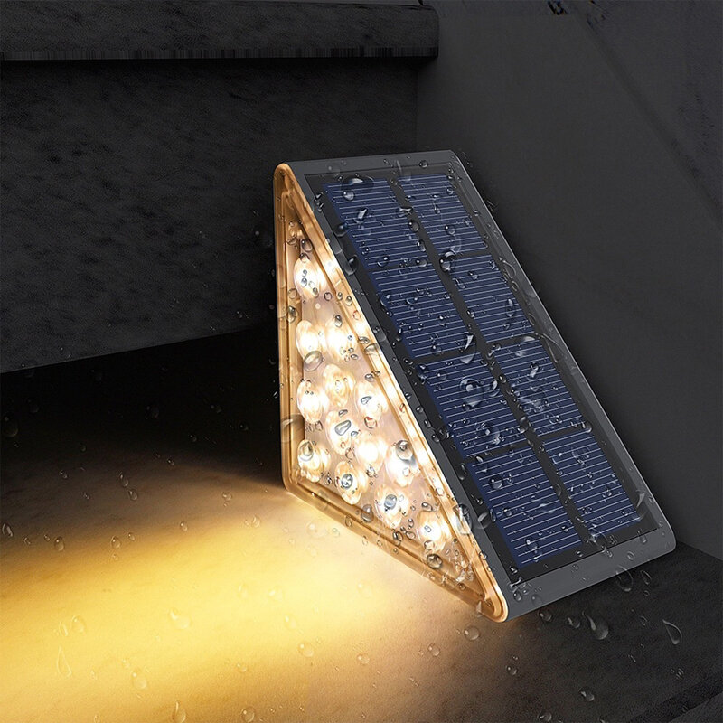 Outdoor Triangle Solar Step Lights Instant Curb Appeal Solar Lights for Garden Patio Lamp Decoration