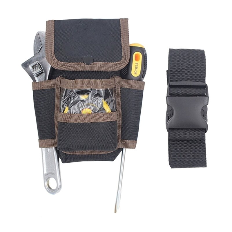 Bolsa de herramientas de electricista multifuncional de tela Oxford, bolsa de cintura, almacenamiento de cinturón