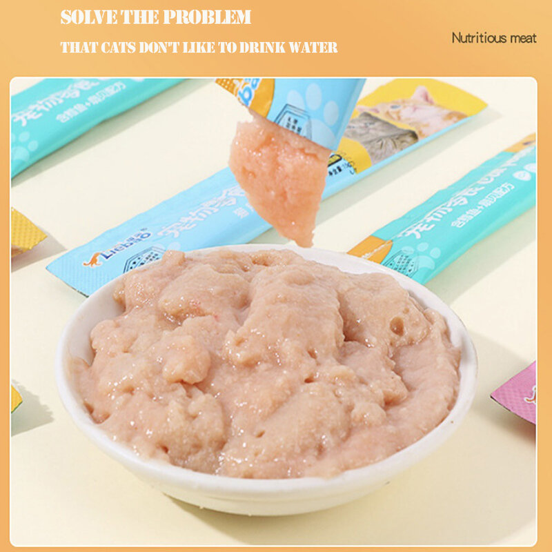 ODM OEM factory outlet chicken tuna salmon can cat strips treats snacks cans wet cats food