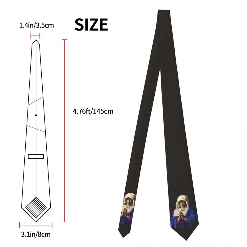 Virgin In Prayer Tie Fashion Classic Casual Neck Ties For Unisex Adult Daily Wear Quality Collar Tie Graphic Necktie Accessories