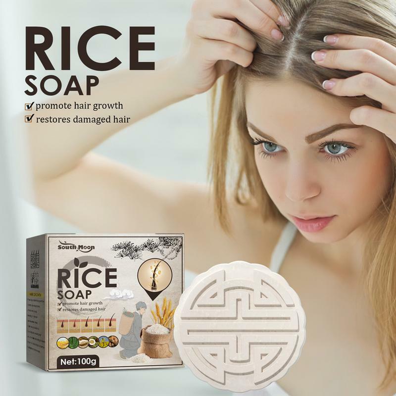Sampo air beras sabun Bar 100g anti-rambut rontok perbaikan kulit kepala nutrisi anti-ketombe pelembab sampo beras & sabun Kondisioner