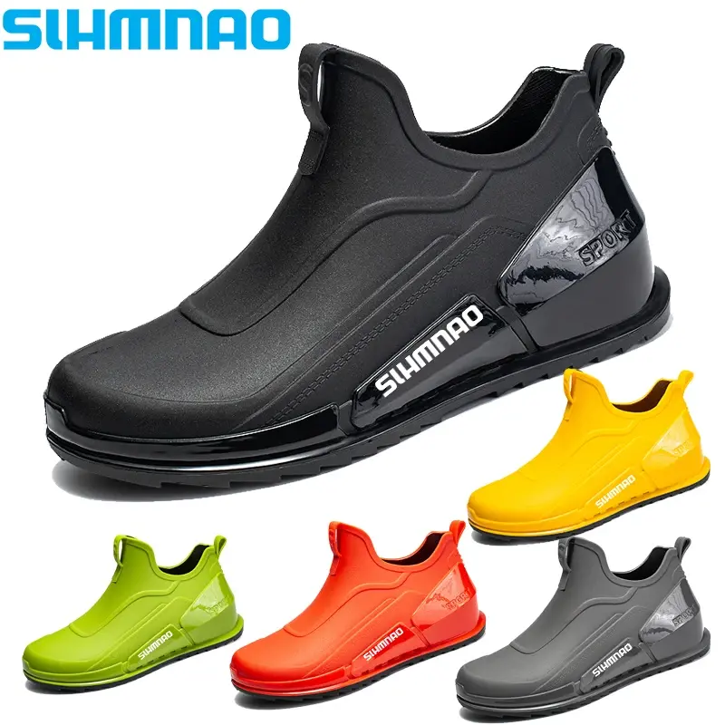 Botas de chuva impermeáveis para homens Sapatos de pesca Sapatos esportivos ao ar livre Trabalho de lavagem de carros Sapatos de borracha resistentes ao desgaste