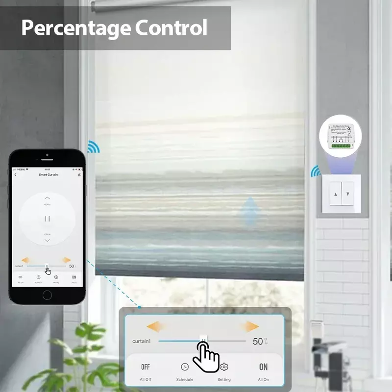 Módulo de interruptor de cortina inteligente Tuya, WiFi, Zigbee, aplicación Smart Life para persianas enrollables, Motor eléctrico, funciona con Alexa y Google Home